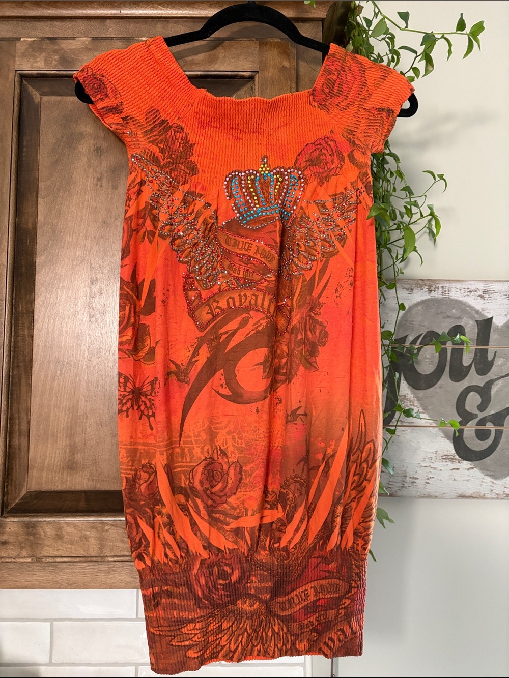 Sexy and adorable deep orange stretchable, mini dress